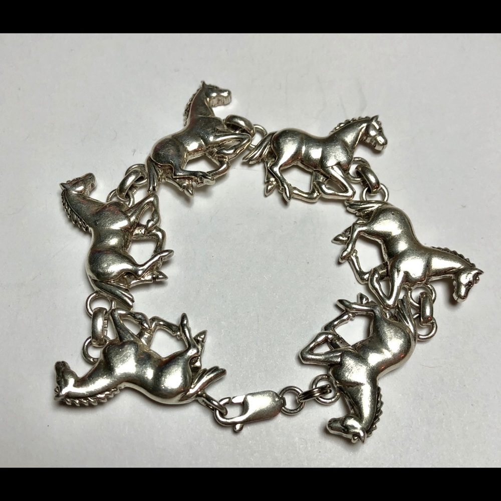 Sterling Silver Horse Link Bracelet